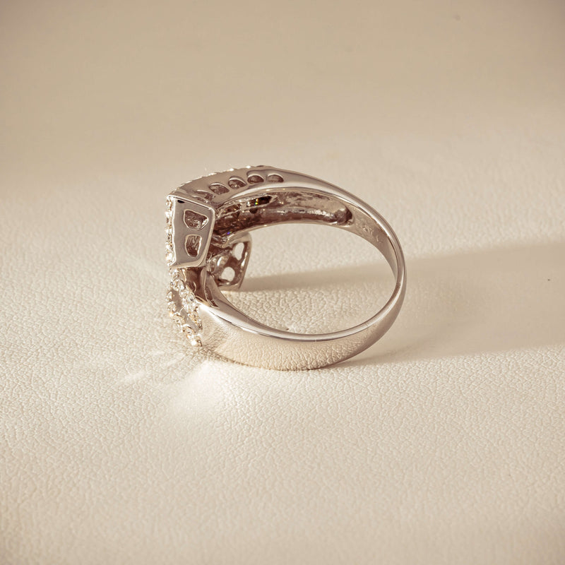 Deja Vu 18ct White Gold 1.80ct Diamond Crossover Ring - Ring - Walker & Hall