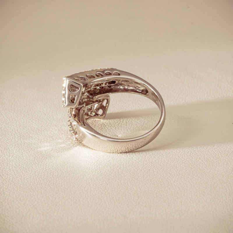 Deja Vu 18ct White Gold 1.80ct Diamond Crossover Ring - Ring - Walker & Hall