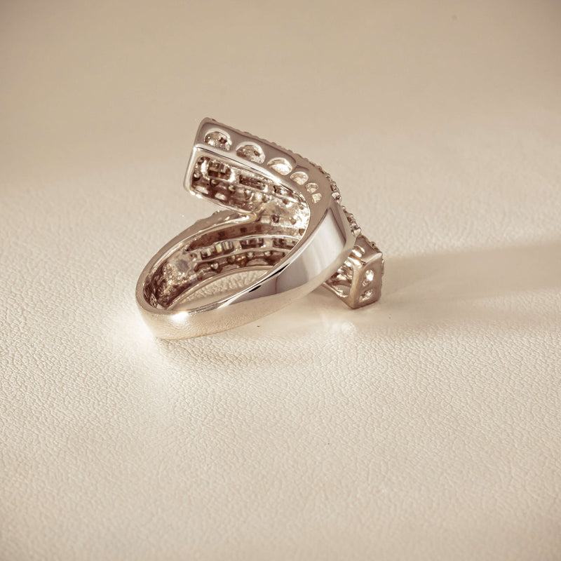 Deja Vu 18ct White Gold 1.80ct Diamond Crossover Ring - Ring - Walker & Hall