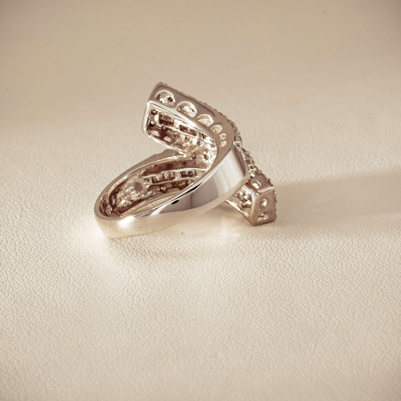 Deja Vu 18ct White Gold 1.80ct Diamond Crossover Ring - Ring - Walker & Hall