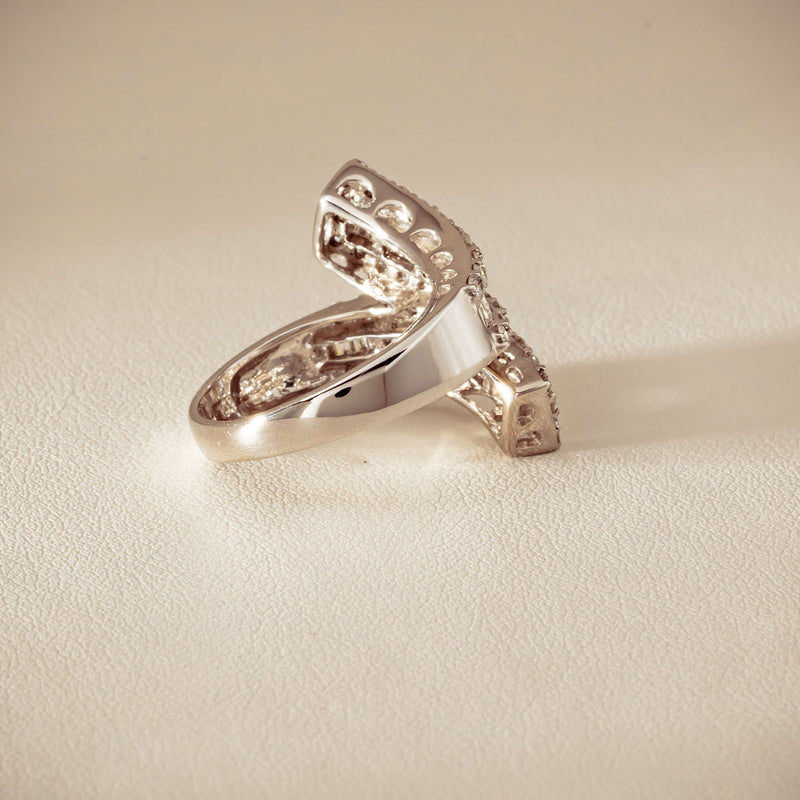 Deja Vu 18ct White Gold 1.80ct Diamond Crossover Ring - Ring - Walker & Hall