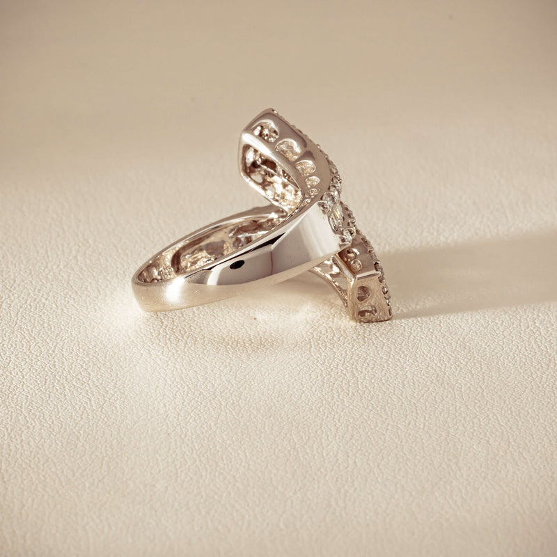 Deja Vu 18ct White Gold 1.80ct Diamond Crossover Ring - Ring - Walker & Hall