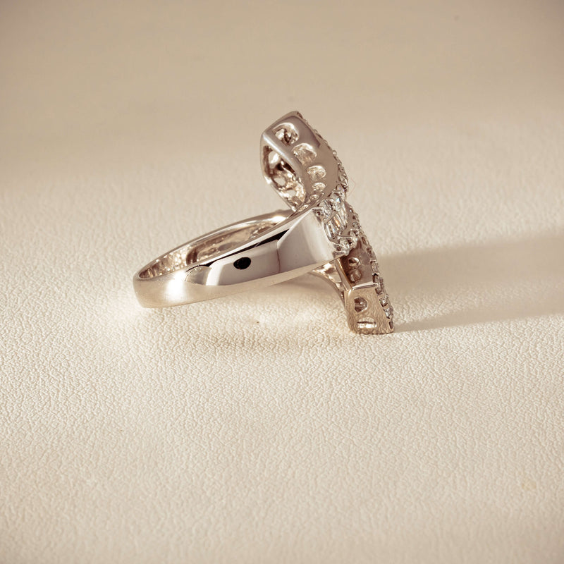 Deja Vu 18ct White Gold 1.80ct Diamond Crossover Ring - Ring - Walker & Hall
