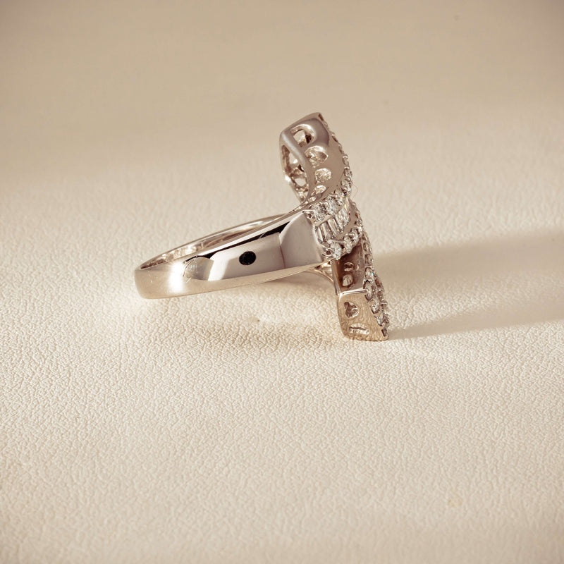 Deja Vu 18ct White Gold 1.80ct Diamond Crossover Ring - Ring - Walker & Hall