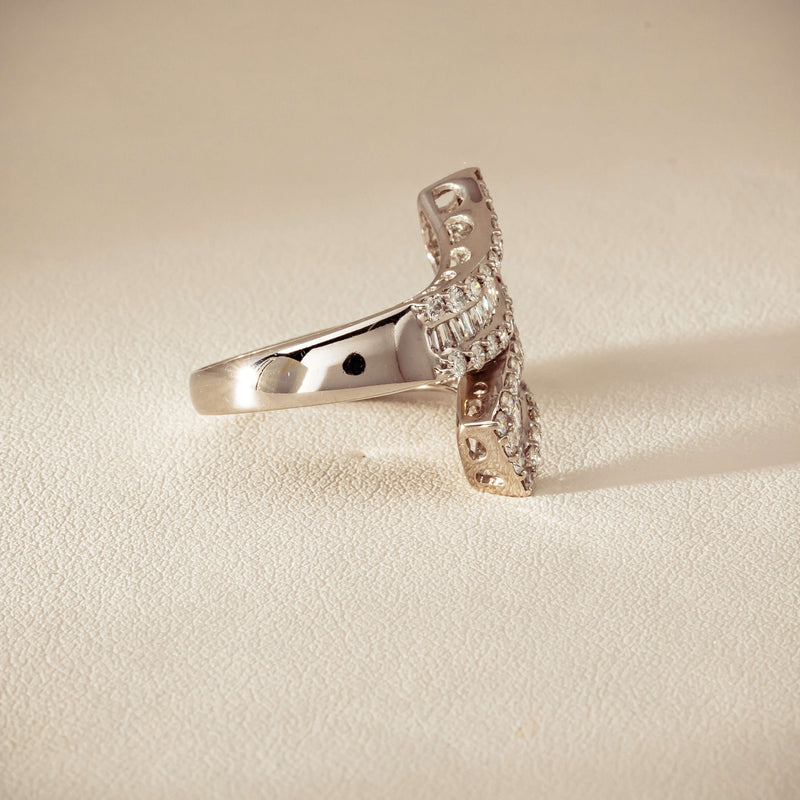 Deja Vu 18ct White Gold 1.80ct Diamond Crossover Ring - Ring - Walker & Hall