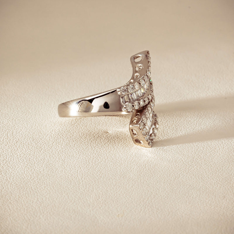 Deja Vu 18ct White Gold 1.80ct Diamond Crossover Ring - Ring - Walker & Hall