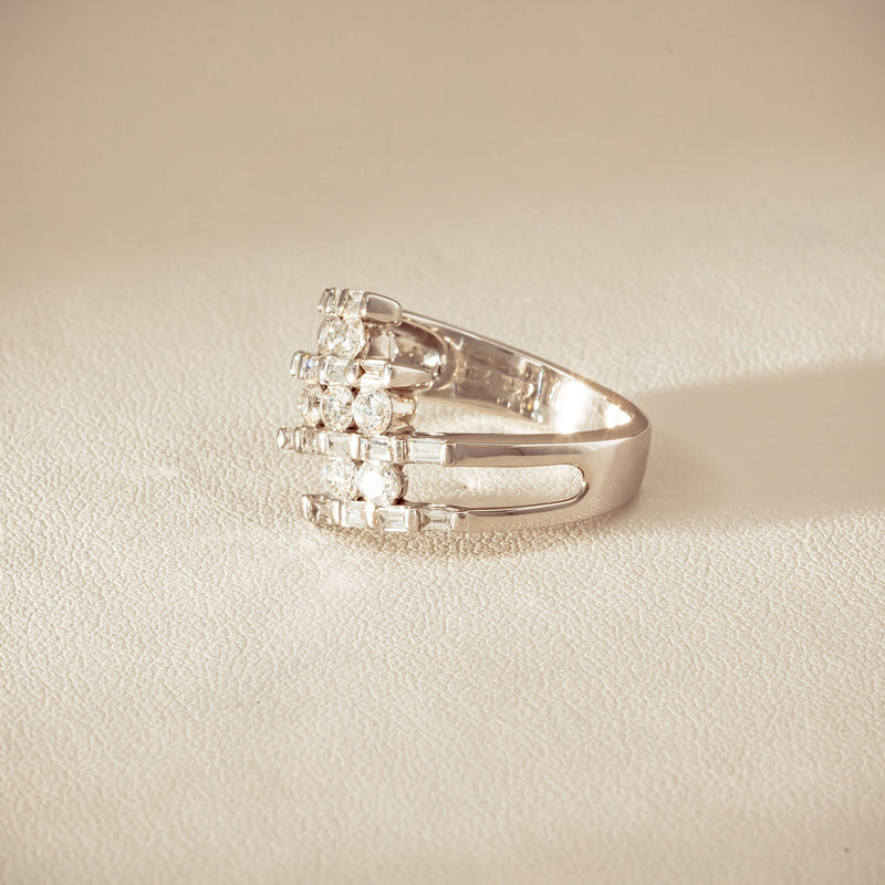 Deja Vu 18ct White Gold 1.50ct Diamond Crossover Ring