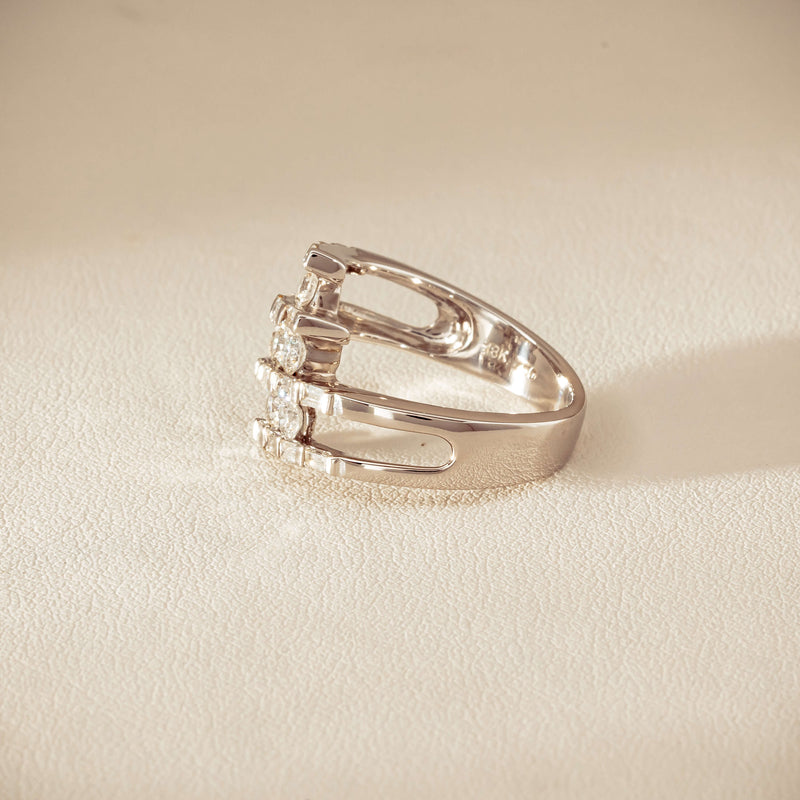 Deja Vu 18ct White Gold 1.50ct Diamond Crossover Ring