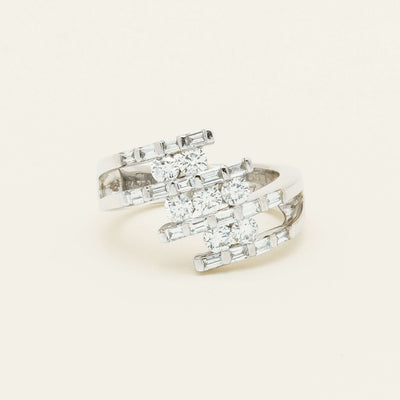 Deja Vu 18ct White Gold 1.50ct Diamond Crossover Ring