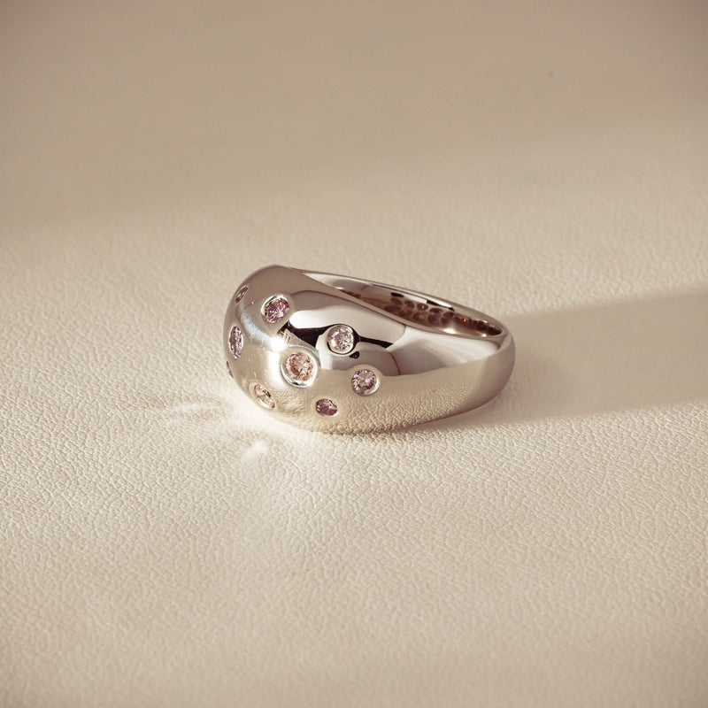 Deja Vu Platinum .46ct Pink Diamond Dome Ring