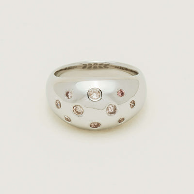 Deja Vu Platinum .46ct Pink Diamond Dome Ring