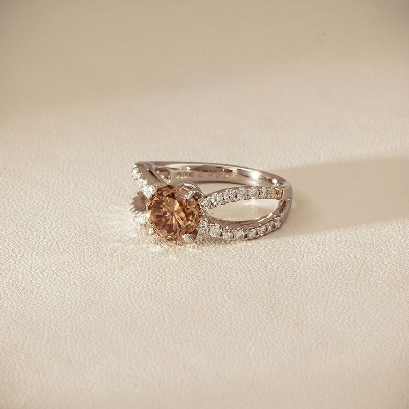Deja Vu Platinum 2.06ct Cognac Diamond Openwork Ring