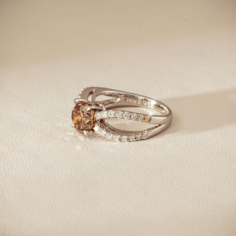 Deja Vu Platinum 2.06ct Cognac Diamond Openwork Ring