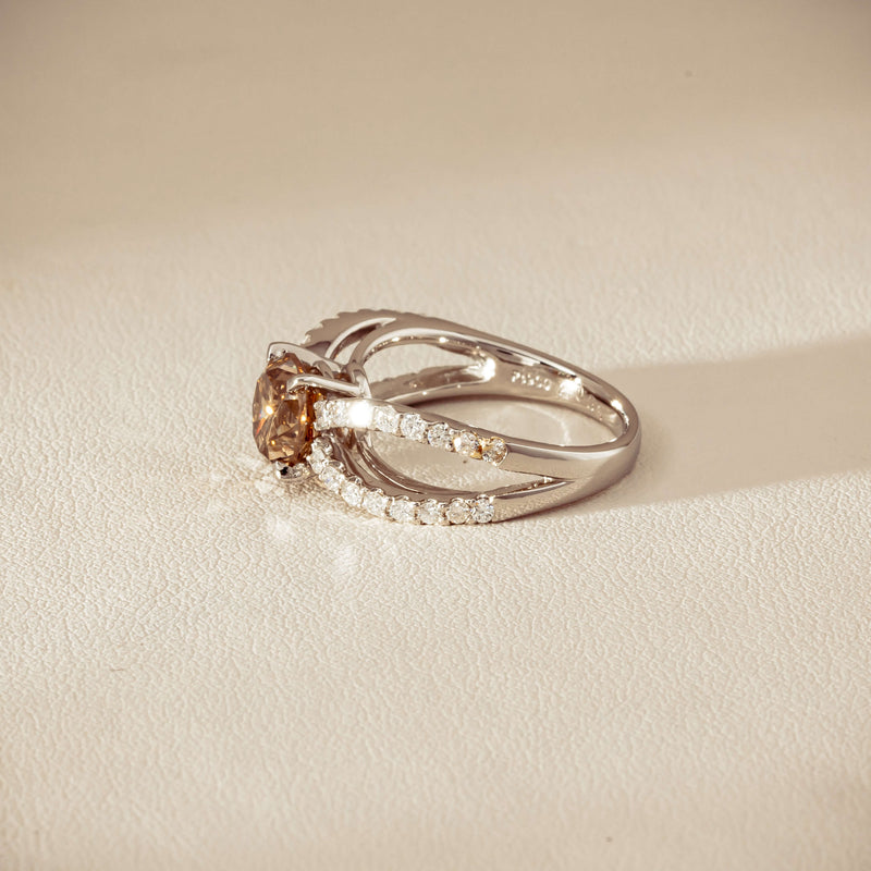 Deja Vu Platinum 2.06ct Cognac Diamond Openwork Ring