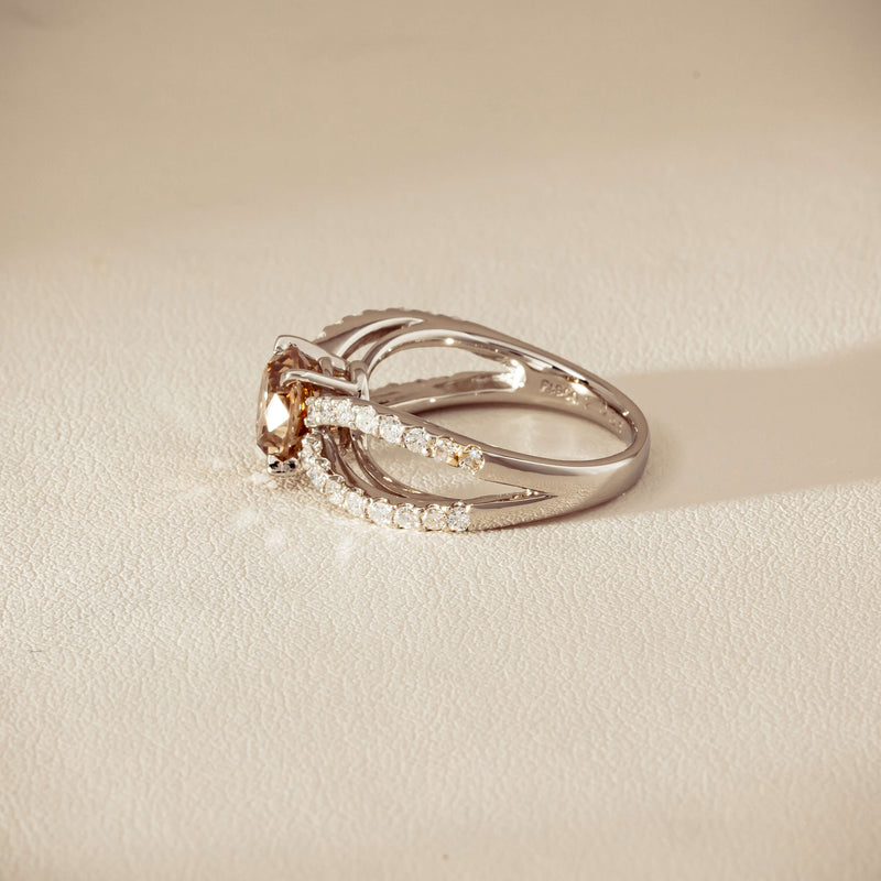 Deja Vu Platinum 2.06ct Cognac Diamond Openwork Ring