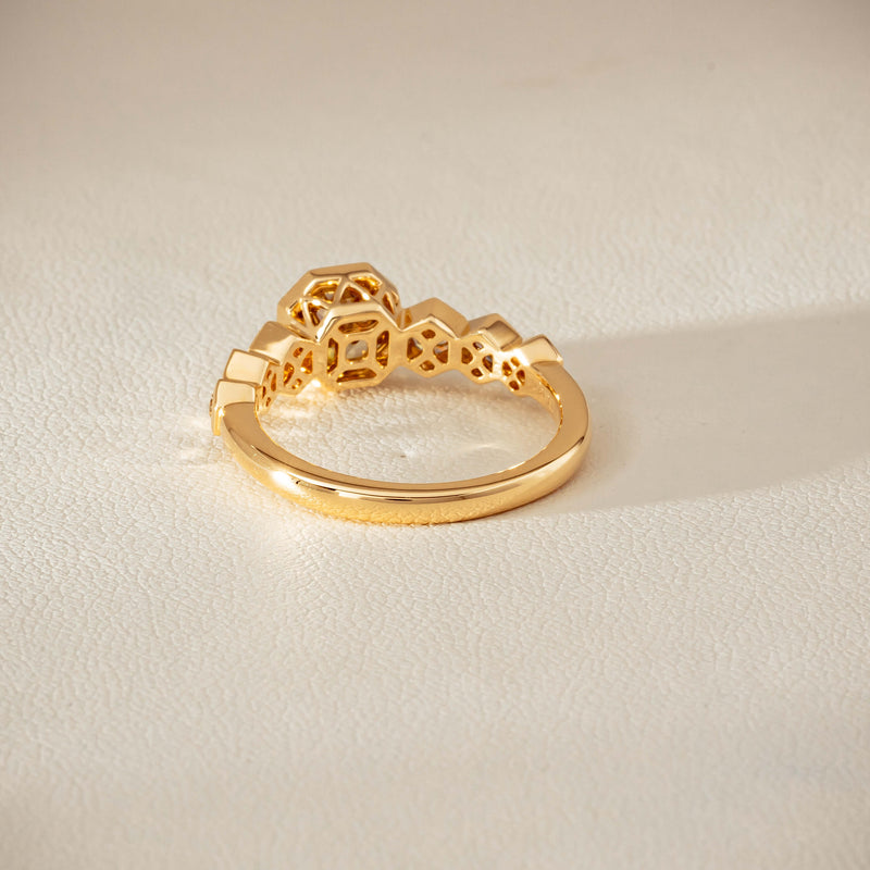18ct Yellow Gold 1.28ct Octagonal Cognac Diamond Ring