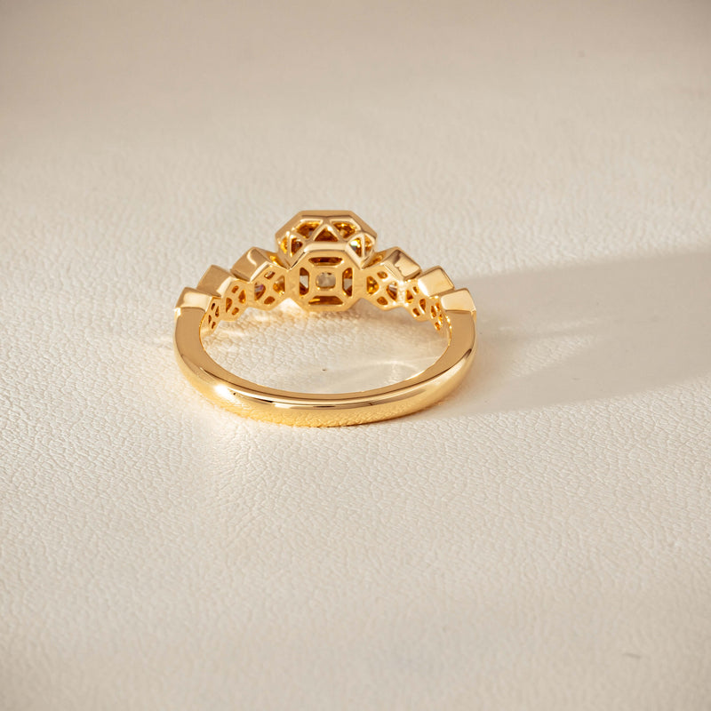18ct Yellow Gold 1.28ct Octagonal Cognac Diamond Ring