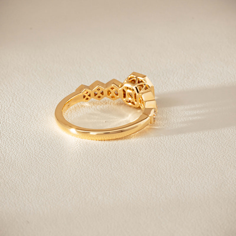 18ct Yellow Gold 1.28ct Octagonal Cognac Diamond Ring