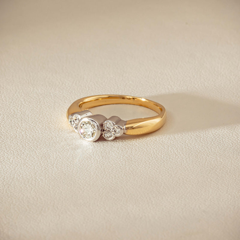 Deja Vu 18ct Yellow Gold .43ct Diamond Rubover Set Ring - Ring - Walker & Hall