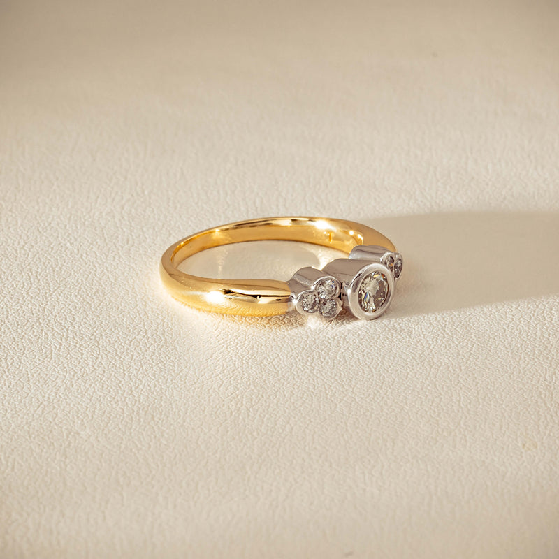 Deja Vu 18ct Yellow Gold .43ct Diamond Rubover Set Ring - Ring - Walker & Hall