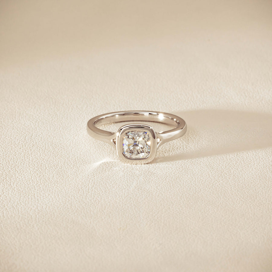 18ct White Gold 1.01ct Reclaimed Cushion Diamond Elara Ring - Ring - Walker & Hall