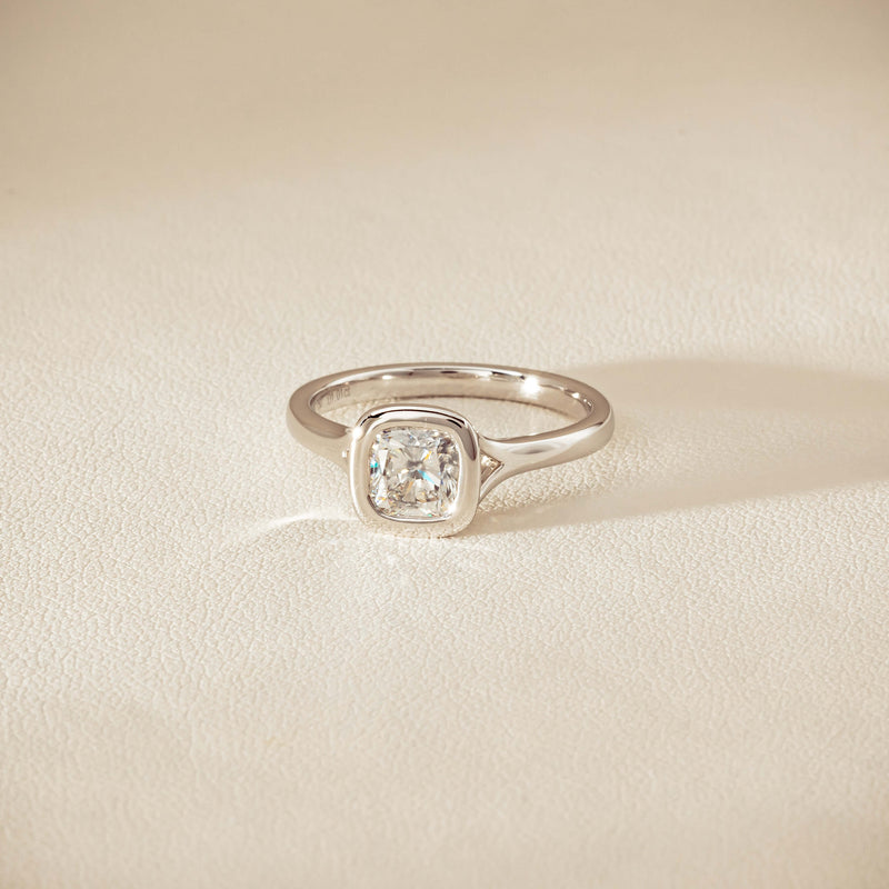 18ct White Gold 1.01ct Reclaimed Cushion Diamond Elara Ring - Ring - Walker & Hall