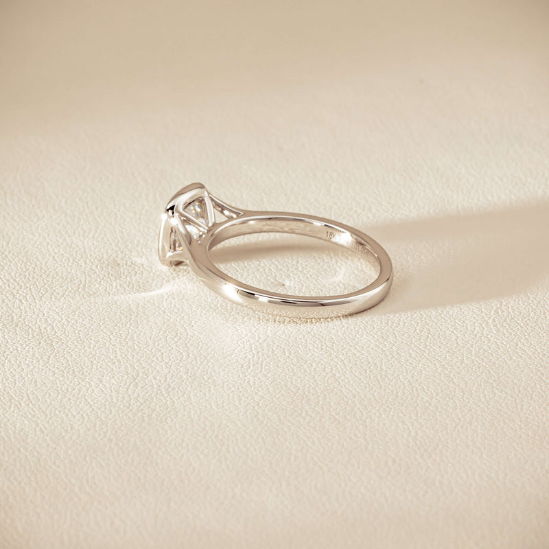 18ct White Gold 1.01ct Reclaimed Cushion Diamond Elara Ring - Ring - Walker & Hall