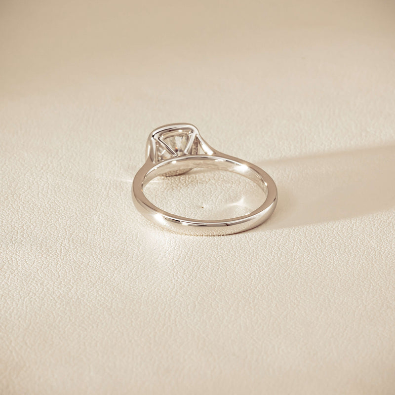 18ct White Gold 1.01ct Reclaimed Cushion Diamond Elara Ring - Ring - Walker & Hall