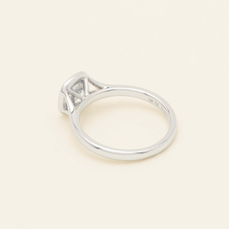18ct White Gold 1.01ct Reclaimed Cushion Diamond Elara Ring - Ring - Walker & Hall