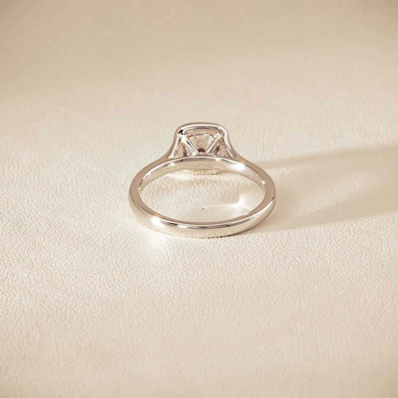 18ct White Gold 1.01ct Reclaimed Cushion Diamond Elara Ring - Ring - Walker & Hall