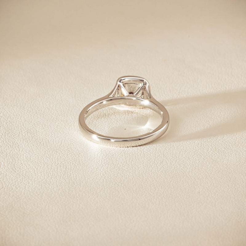 18ct White Gold 1.01ct Reclaimed Cushion Diamond Elara Ring - Ring - Walker & Hall