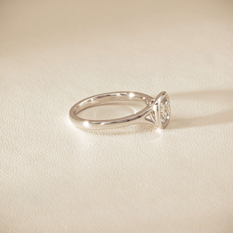 18ct White Gold 1.01ct Reclaimed Cushion Diamond Elara Ring - Ring - Walker & Hall