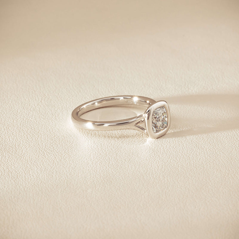 18ct White Gold 1.01ct Reclaimed Cushion Diamond Elara Ring - Ring - Walker & Hall
