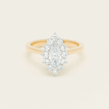 18ct Yellow Gold .57ct Marquise-Cut Diamond Belle Ring - Ring - Walker & Hall