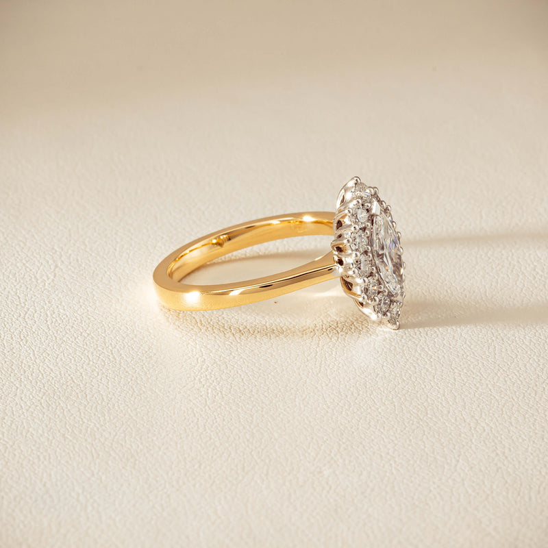 18ct Yellow Gold .57ct Marquise-Cut Diamond Belle Ring