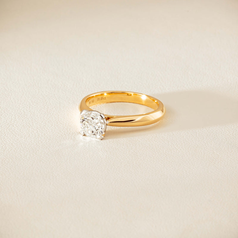 18ct Yellow Gold 1.01ct Diamond Venetian Ring - Ring - Walker & Hall