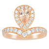 18ct Rose Gold .56ct Morganite & Diamond Tiara Ring-Ring-Walker & Hall