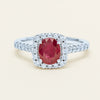 18ct White Gold 1.47ct Oval Ruby & Diamond Manhattan Ring - Ring - Walker & Hall