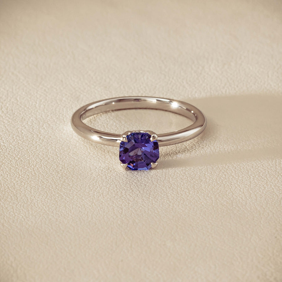 18ct White Gold Tanzanite Mini Octavia Ring - Ring - Walker & Hall