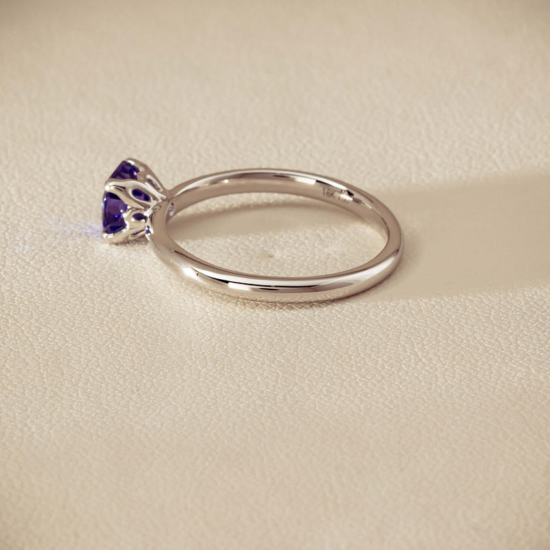 18ct White Gold Tanzanite Mini Octavia Ring - Ring - Walker & Hall