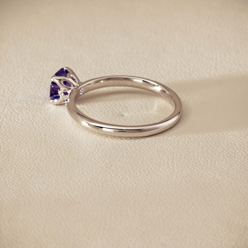 18ct White Gold Tanzanite Mini Octavia Ring - Ring - Walker & Hall