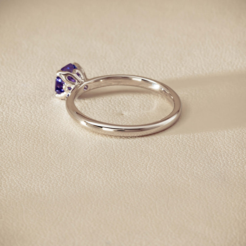 18ct White Gold Tanzanite Mini Octavia Ring - Ring - Walker & Hall