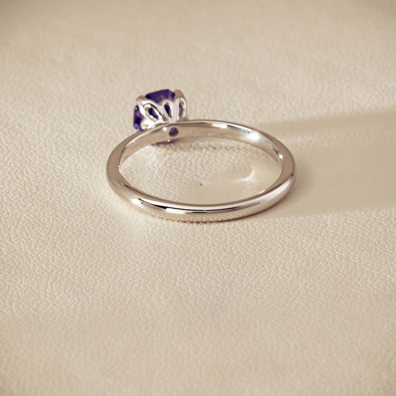 18ct White Gold Tanzanite Mini Octavia Ring - Ring - Walker & Hall