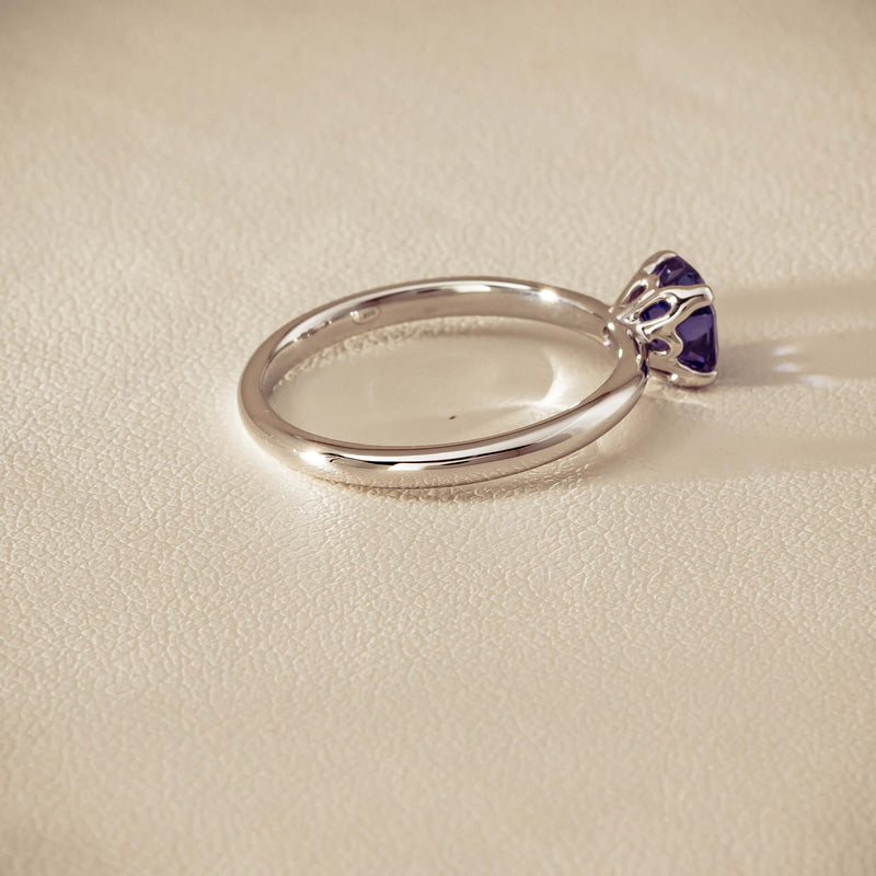 18ct White Gold Tanzanite Mini Octavia Ring - Ring - Walker & Hall