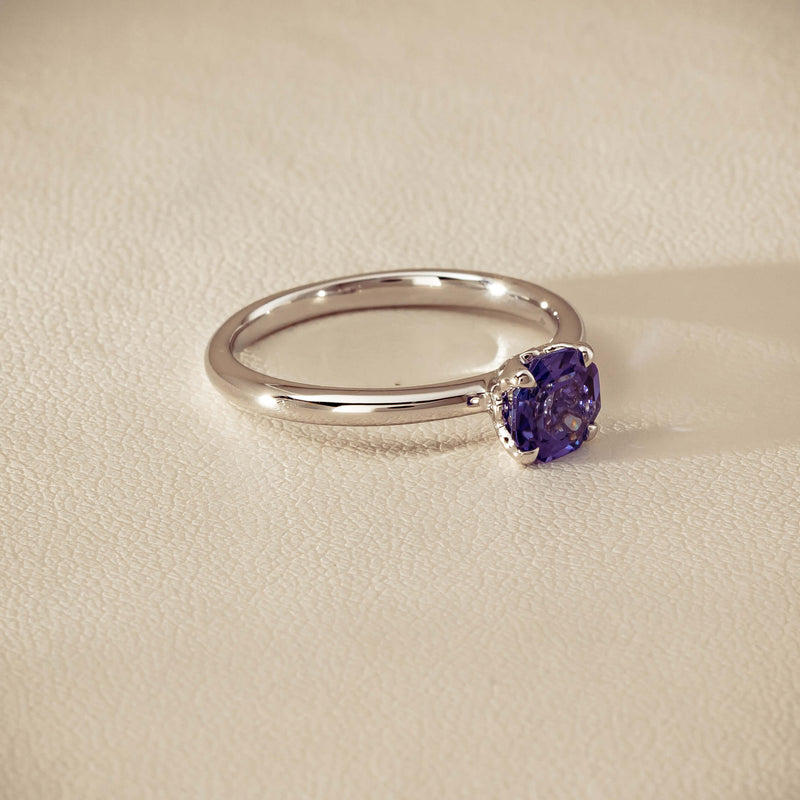 18ct White Gold Tanzanite Mini Octavia Ring - Ring - Walker & Hall