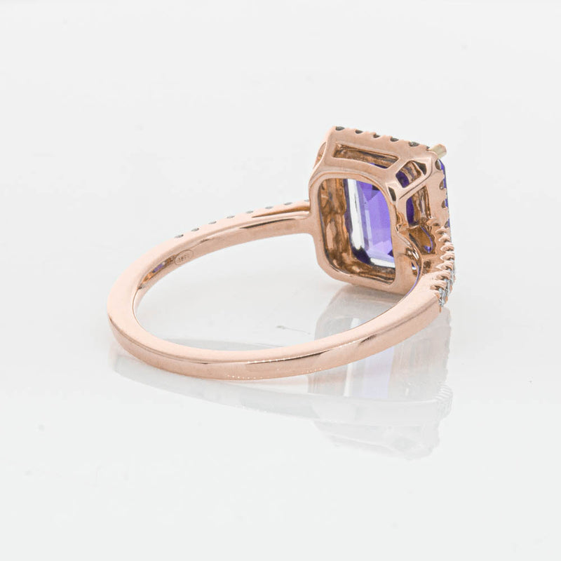 18ct Rose Gold 2.55ct Tanzanite & Diamond Ring-Ring-Walker & Hall