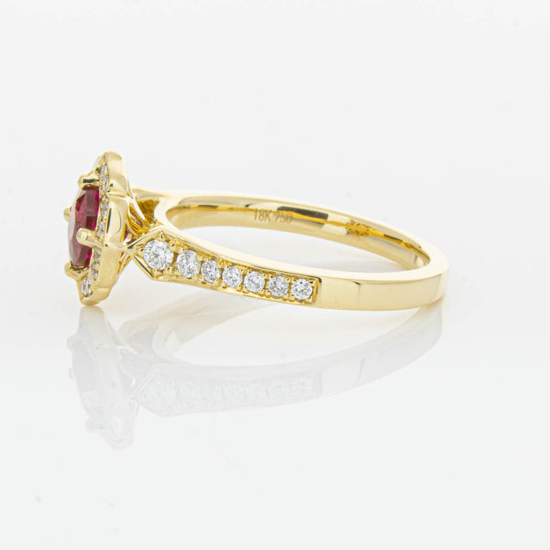 18ct Yellow Gold 1.04ct Ruby & Diamond Ring-Ring-Walker & Hall