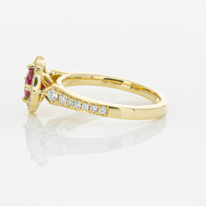 18ct Yellow Gold 1.04ct Ruby & Diamond Ring-Ring-Walker & Hall