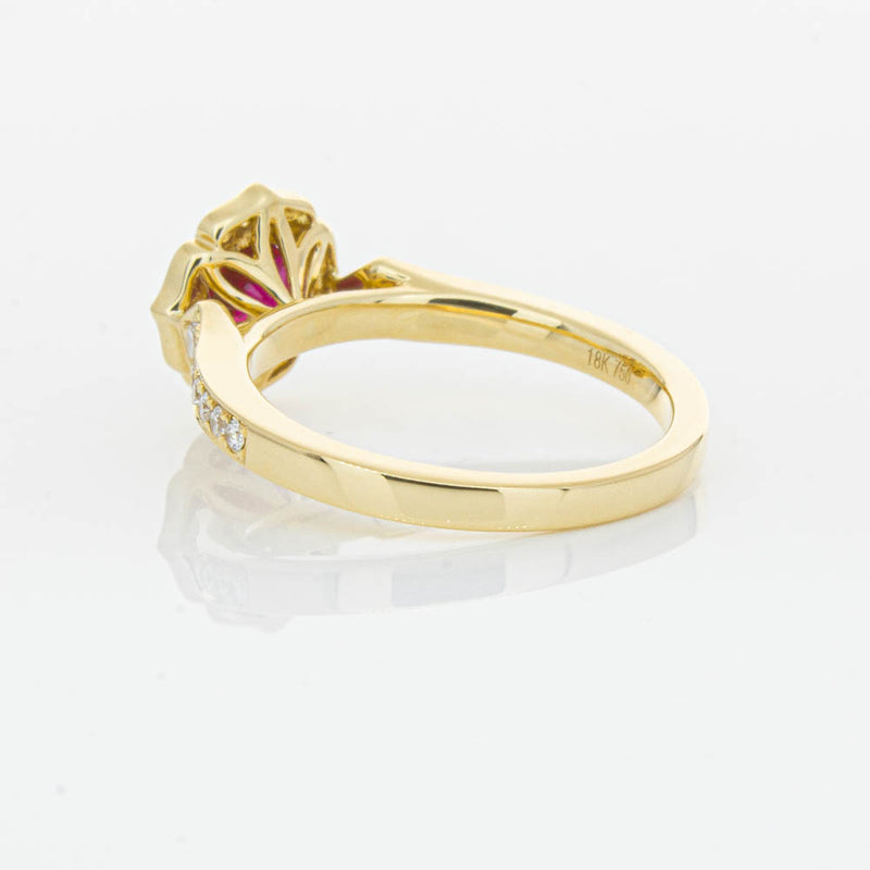 18ct Yellow Gold 1.04ct Ruby & Diamond Ring-Ring-Walker & Hall