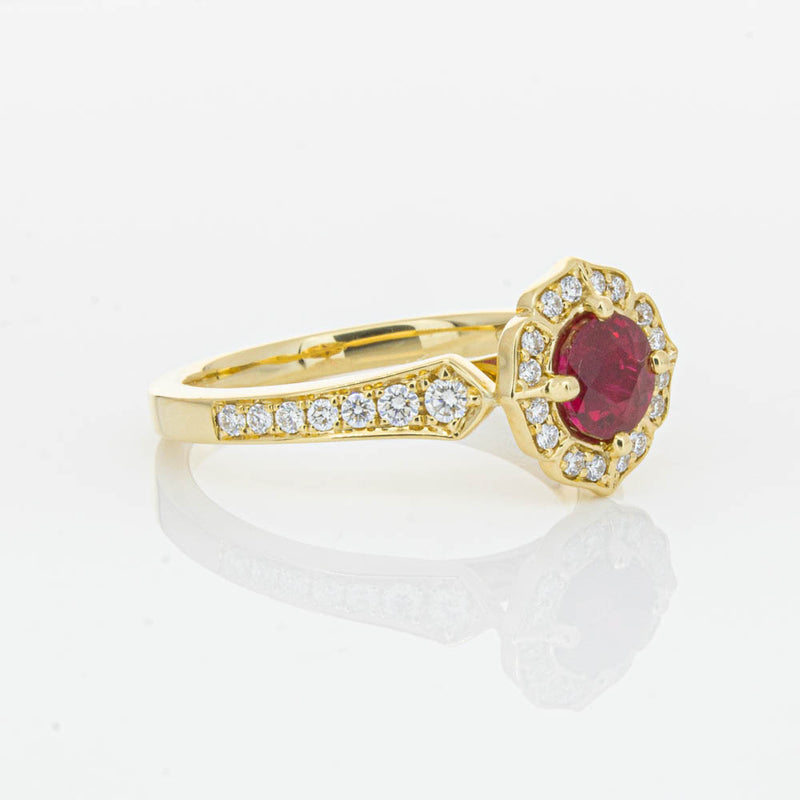 18ct Yellow Gold 1.04ct Ruby & Diamond Ring-Ring-Walker & Hall